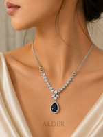 Alder Oval Diamond Halo Necklace