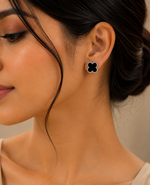 Black Onyx Clover Stud Set | Earrings