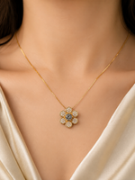 Midnight Sapphire Sunburst Necklace