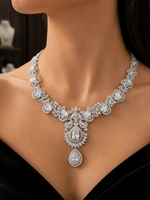 Ruby Floral Cascade Gold Necklace