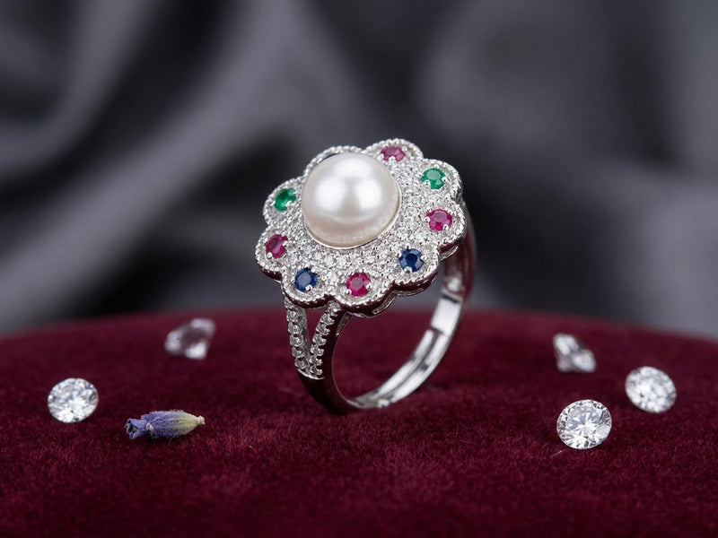 White pearl ring