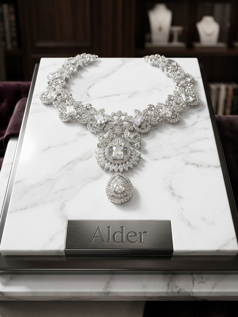 Ruby Floral Cascade Gold Necklace