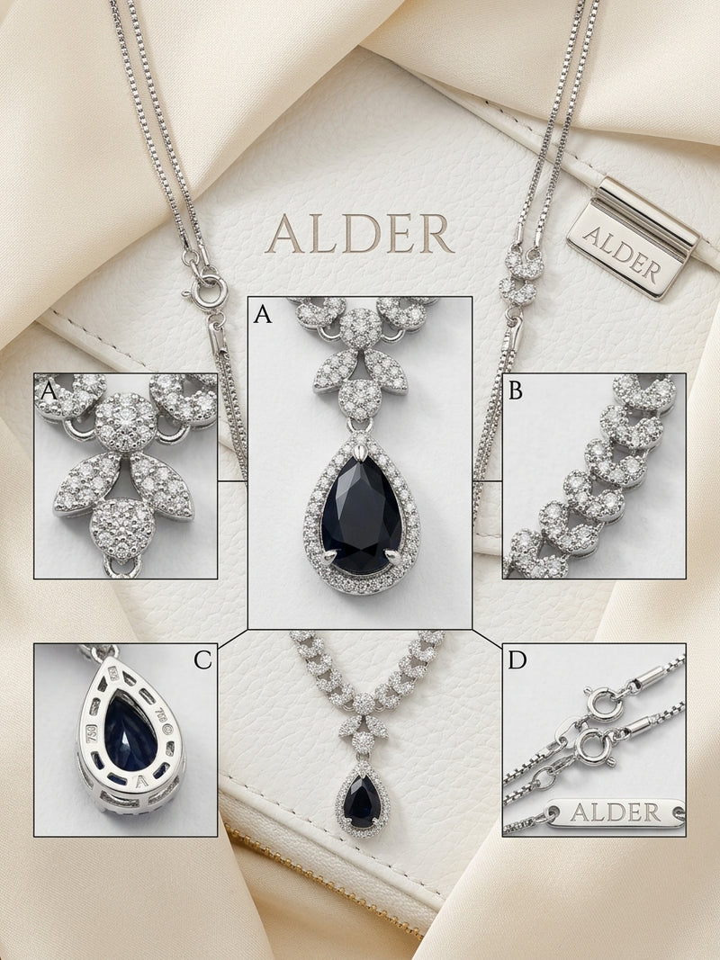 Alder Oval Diamond Halo Necklace