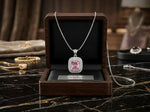 Imperial Sapphire Halo Gold Necklace