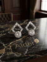 Silver Baguette Diamond Drop Earrings