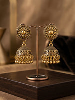 Antique Gold Sun Jhumka Earrings